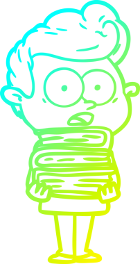 Bir insan tarafından çizilmiş soğuk çizgi çizgi film karakteri.