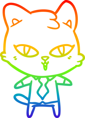 gökkuşağı gradyanı çizimi bir insan tarafından çizilmiş çizgi film kedisi