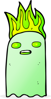 Bir insan tarafından çizilmiş komik çizgi film hayaleti.