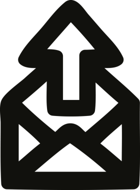 bir insan tarafından çizilmiş e- posta simgesi gönder