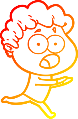 Bir insan tarafından şaşırtılarak çizilen çizgi film karakterinin sıcak çizgi çizimi.