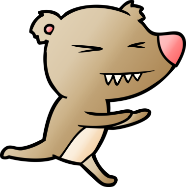 Bir insan tarafından çizilmiş kızgın ayı çizgi filmi.