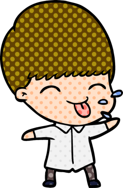 Bir insan tarafından çizilmiş komik çizgi film çocuğu.