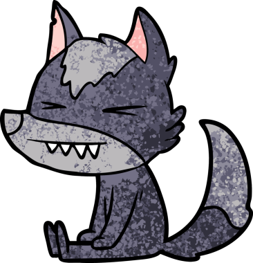 Bir insan tarafından çizilmiş kızgın kurt çizgi filmi.