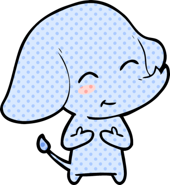 Bir insan tarafından çizilmiş şirin bir fil.