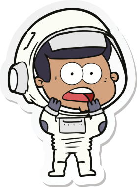 Bir insan tarafından çizilen bir karikatür çıkartması astronotu şaşırttı.