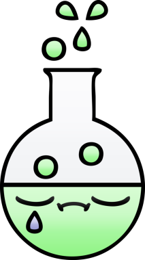 Bir insan tarafından çizilmiş bir test tüpünün gölgeli çizgi filmi.