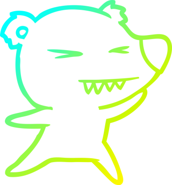 Bir insan tarafından çizilmiş kızgın bir kutup ayısı karikatürü.