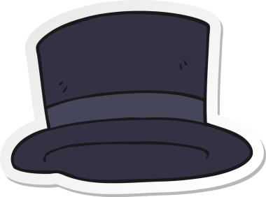 Bir insan tarafından çizilmiş bir silindir şapkanın çıkartması.