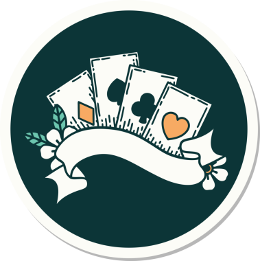 Geleneksel kart stili ve bir insan tarafından çizilmiş dövme çıkartması.