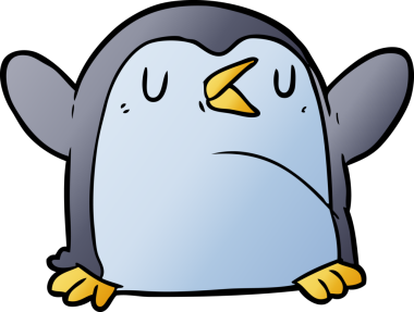 bir insan tarafından çizilmiş penguen çizgi filmi