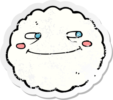 Bir insan tarafından çizilmiş, kederli bir karikatür çıkartması.