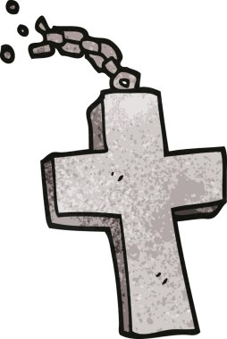 Bir insan tarafından çizilmiş gümüş haç karalaması.