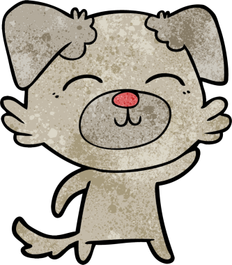 Bir insan tarafından çizilmiş çizgi film köpeği.