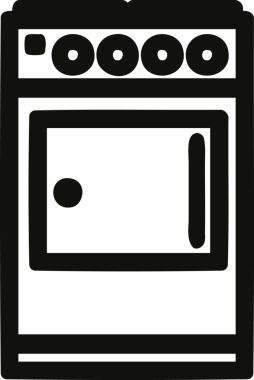 Bir insan tarafından çizilmiş mutfak pişirme simgesi