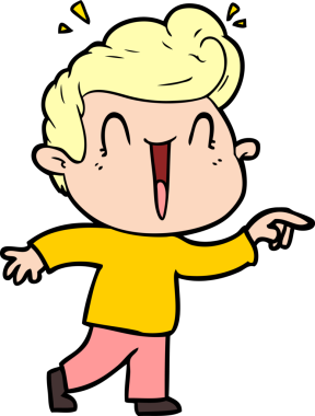 Bir insan tarafından çizilmiş heyecanlı bir çizgi film.