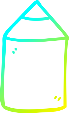 Bir insan tarafından çizilmiş karikatür renkli bir kalemin soğuk gradyan çizimi