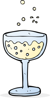 Bir insan tarafından çizilmiş köpüklü şarap karikatürü