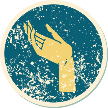 Bir insan tarafından çizilmiş sembolik dövmeli bir el resmi