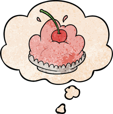 Bir insan tarafından çizilmiş grunge desenli düşünce baloncuklu çizgi tatlı.