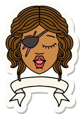 Bir insan tarafından çizilmiş afişi olan düzenbaz bir karakterin çıkartması.