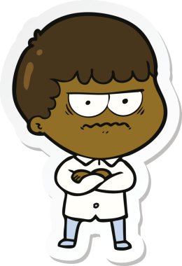 Bir insan tarafından çizilmiş bir karikatür çıkartması.