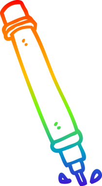 gökkuşağı gradyan çizgi çizimi bir insan tarafından çizilmiş bir karikatür kalem