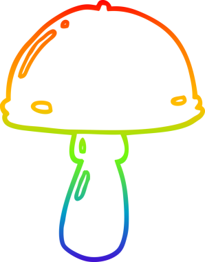 gökkuşağı gradyan çizgi çizimi bir insan tarafından çizilmiş mantar karikatürü