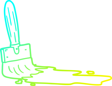 Bir insan tarafından çizilmiş bir karikatür fırçasının soğuk gradyan çizimi