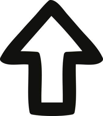 Bir insan tarafından çizilmiş ok simgesi