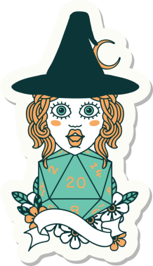 Bir insan tarafından çizilmiş 20 zarlı insan büyücüsünün çıkartması.