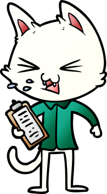 Çizgi film satıcısı kedi bir insan tarafından çizilmiş.