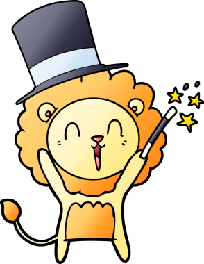 Bir insan tarafından çizilmiş gülen aslan çizgi filmi.