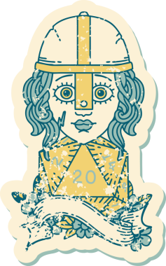 Retro Dövme Tarzı İnsan Dövüşçüsü Bir insan tarafından çizilmiş 20 zar atışıyla