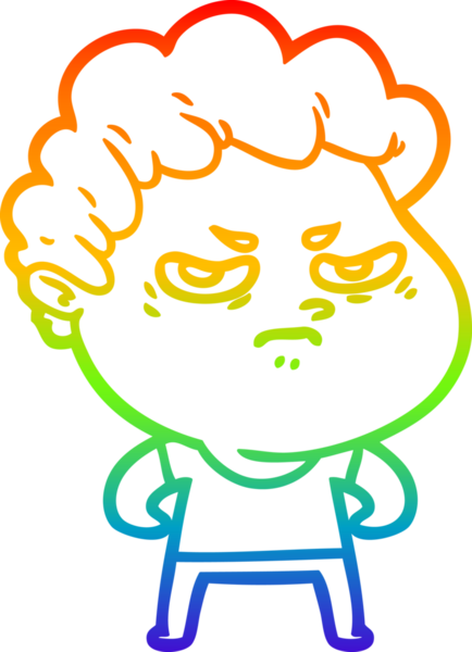 Bir insan tarafından çizilmiş kızgın bir adamın çizdiği gökkuşağı gradyanı çizimi