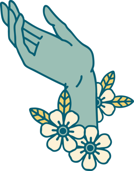 Bir insan tarafından çizilmiş bir elin ikonik dövme şekli