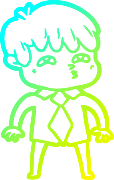 Bir insan tarafından çizilmiş soğuk gradyan çizgi çizimi.