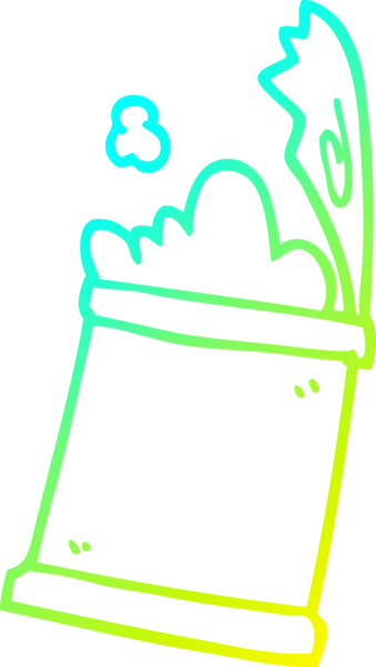 Bir insan tarafından çizilmiş açık yiyecek kutusunun soğuk gradyan çizimi