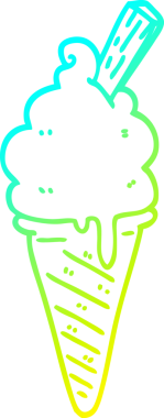 Bir insan tarafından çizilmiş dondurmanın soğuk gradyan çizgisi.