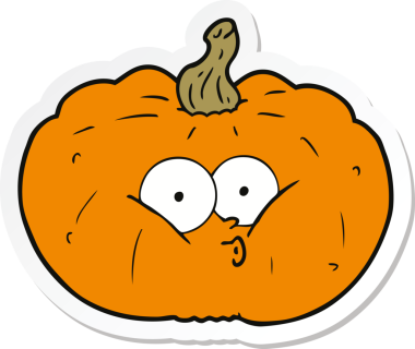 Bir insan tarafından çizilmiş bir balkabağı çıkartması.