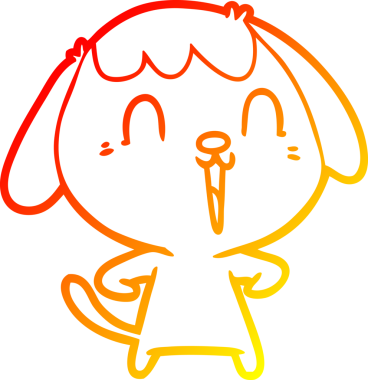 Bir insan tarafından çizilmiş sevimli bir köpeğin sıcak çizgi çizgisi.