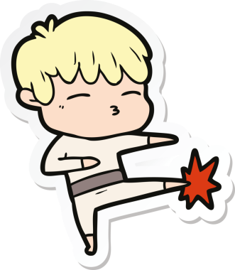 Bir insan tarafından çizilmiş meraklı bir çocuğun çıkartması.