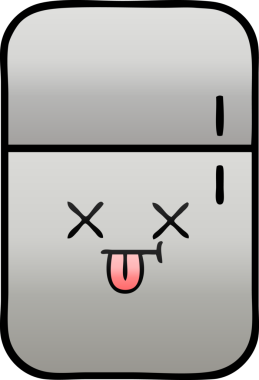 Bir insan tarafından çizilmiş bir buzdolabının gölgelenmiş karikatürü.