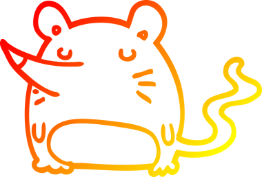 Bir insan tarafından çizilen çizgi film faresinin sıcak çizgi çizimi