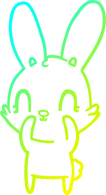 Bir insan tarafından çizilmiş şirin bir çizgi film tavşanı çizimi.