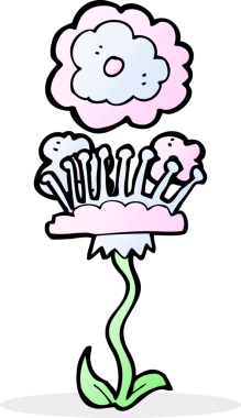 Bir insan tarafından çizilmiş karikatür çiçeği