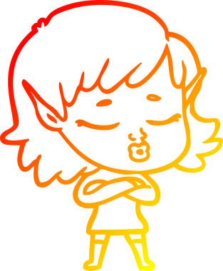 Bir insan tarafından çizilmiş güzel bir elf kızı çizimi.