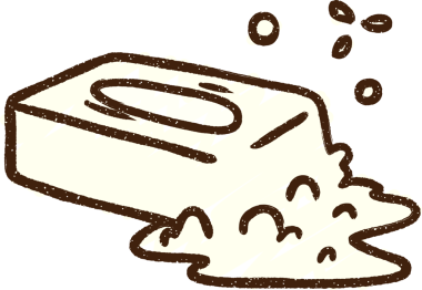 Bir insan tarafından çizilen köpüren sabun tebeşiri.