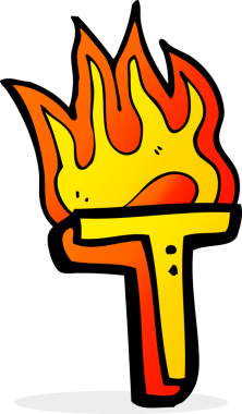 Bir insan tarafından çizilmiş yanan bir karikatür.