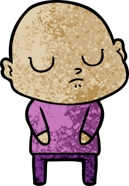 bir insan tarafından çizilmiş kel bir adam.